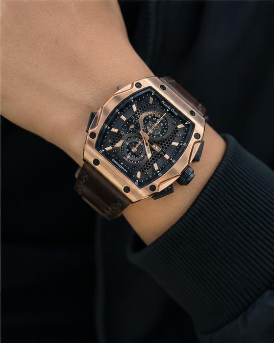 Jam Tangan Pria Alexandre Christie Chronograph Rose Gold